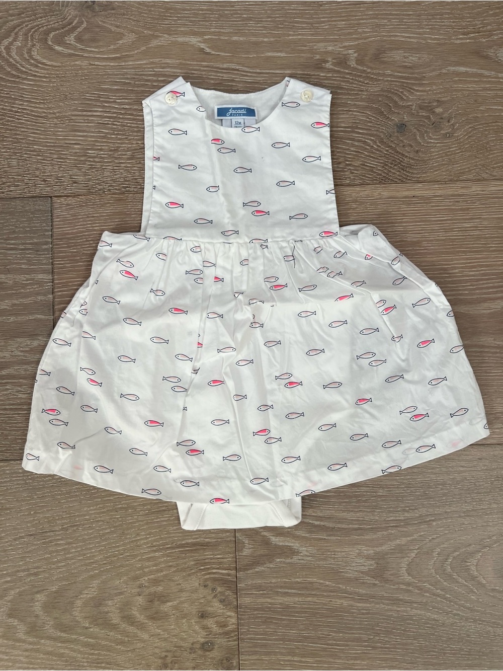 NWOT Jacadi Fish Print Romper Dress